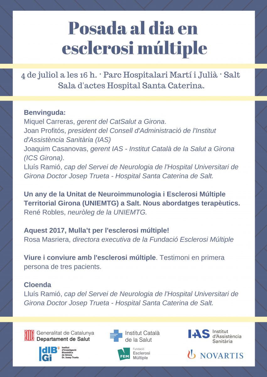 Programa Jornada informativa sobre l'Esclerosi Múltiple