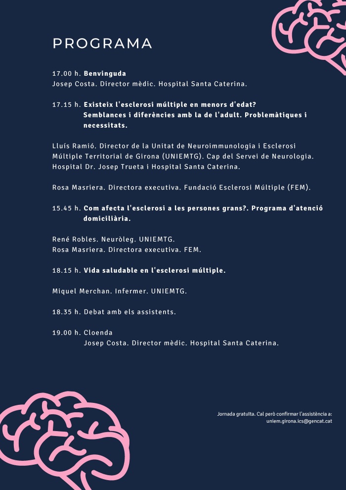 Programa de la III Jornada "Posa't al dia en Esclerosi Múltiple" 