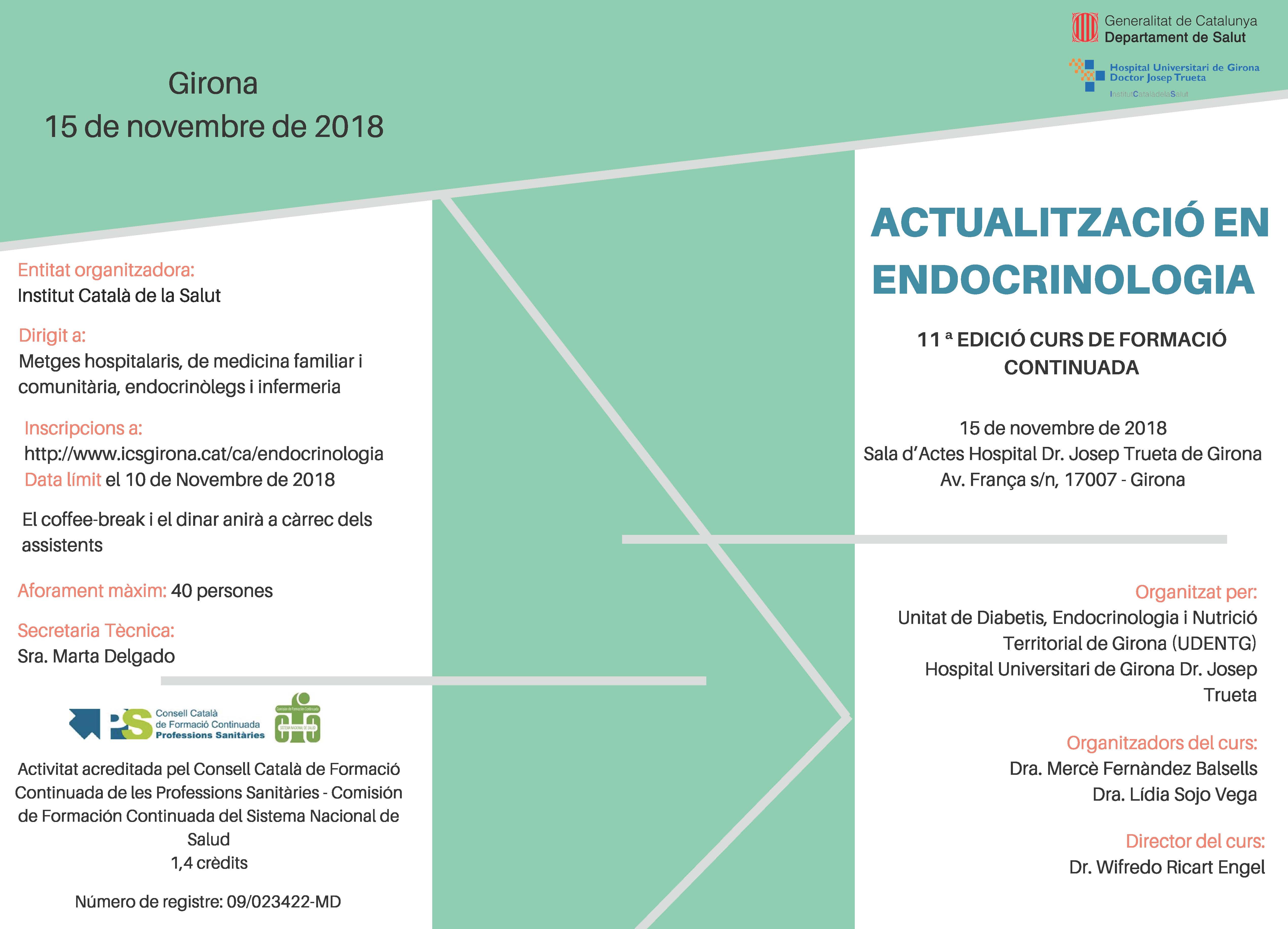 Programa 11ª Jornada d'Actualització en Endocrinologia