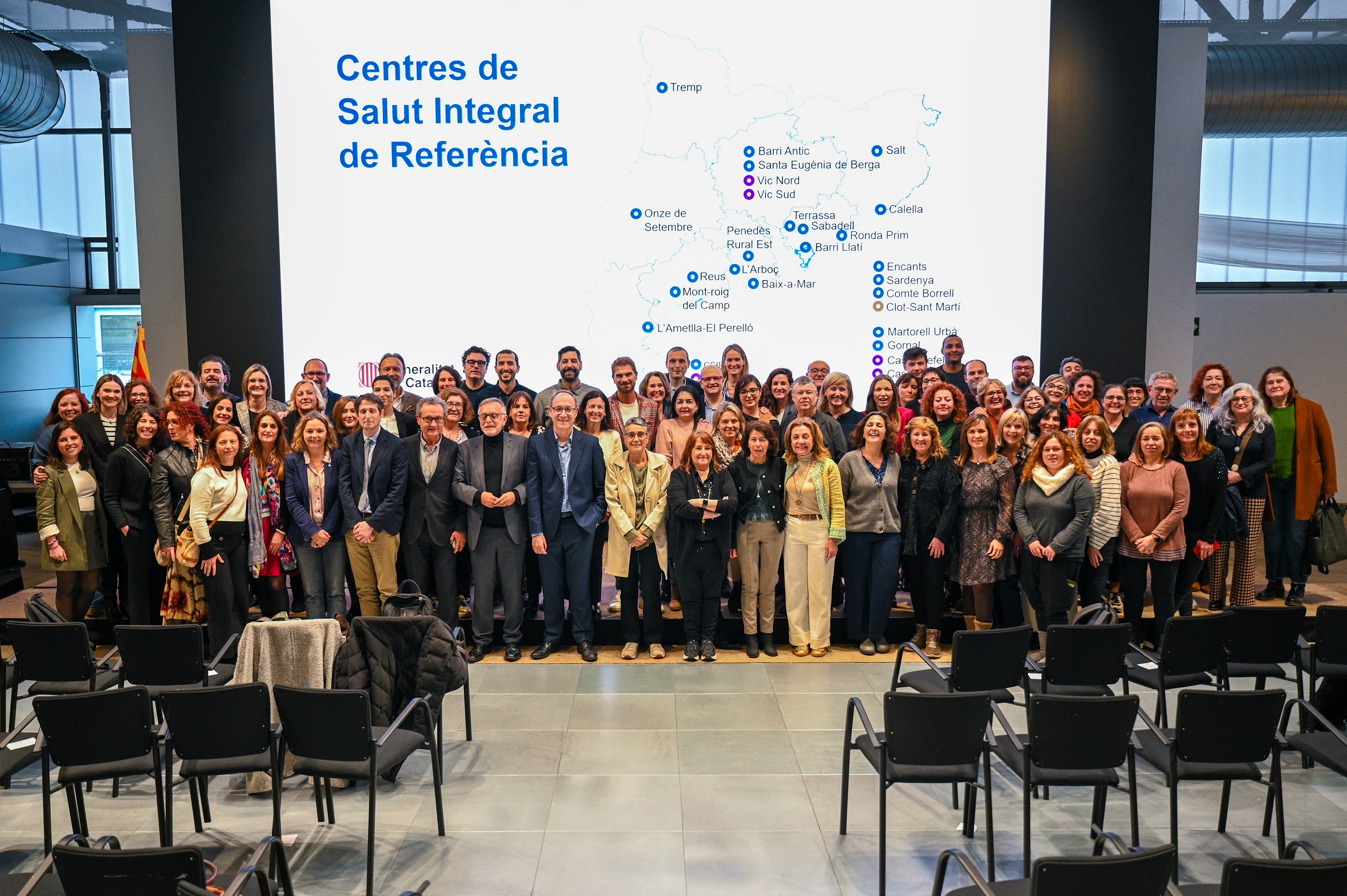 Els participants en el projecte dels CSIR amb la consellera Pané