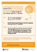 cartell anunciatiu del cribratge massiu a Girona